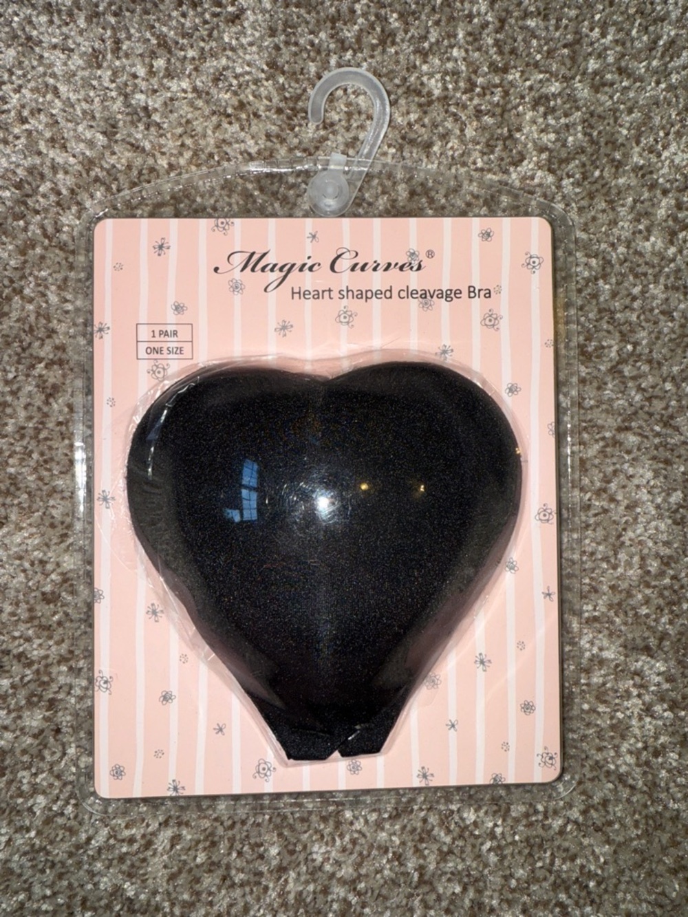 Heart-Shaped Cleavage Bra - Black